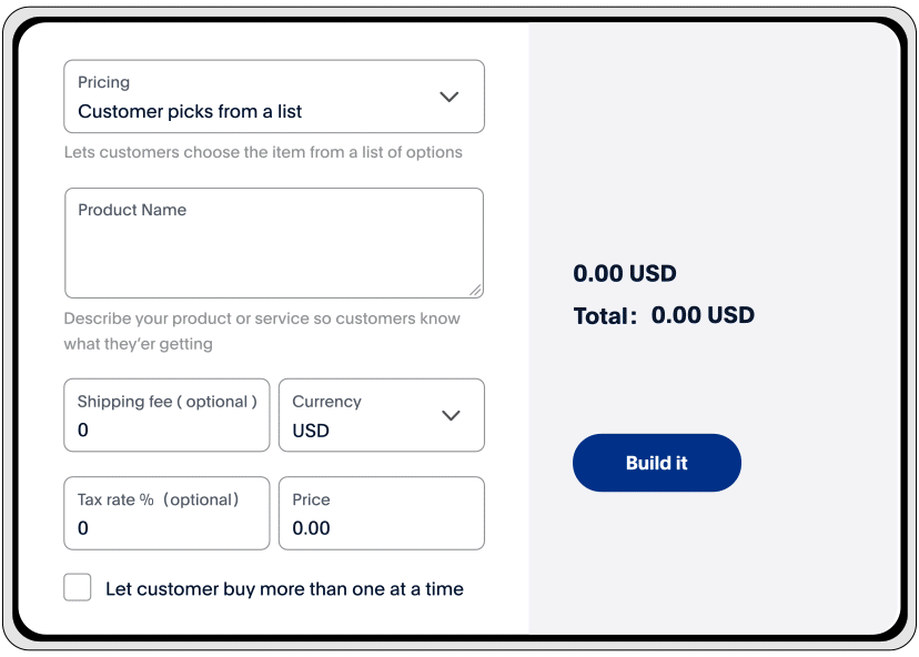 Create payment buttons easily on your website